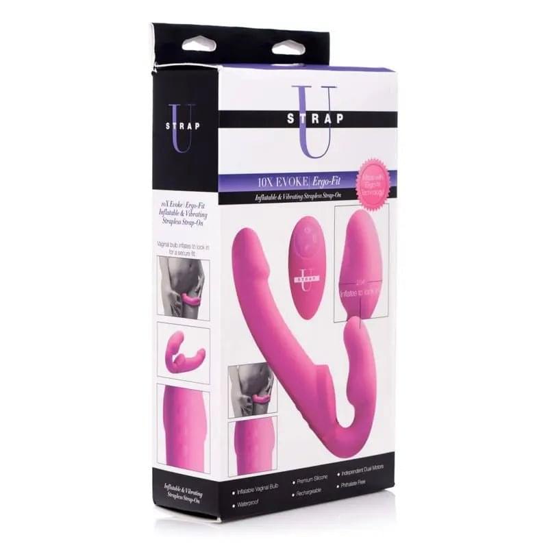 Worlds 1st Remote Control Inflatable Ergo-Fit Strapless Strap-On Strap U Discreet Intimate Essentials.