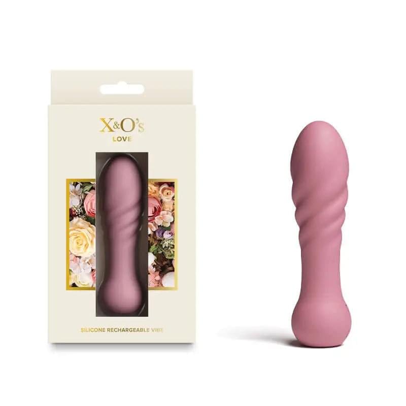 X & O's Love - Dusty Rose 10.7 cm USB Rechargeable Bullet NS Novelties Discreet Intimate Essentials.