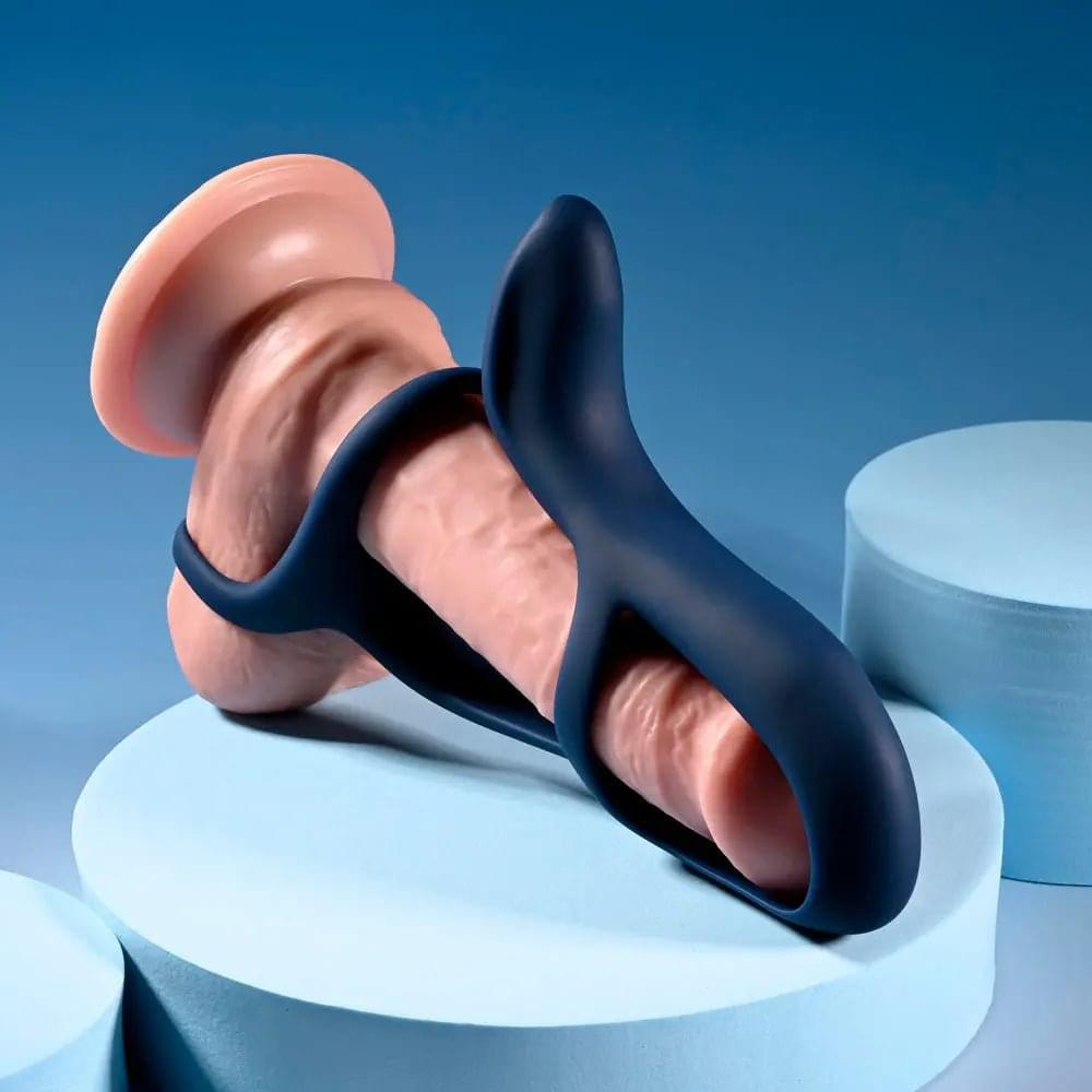 Zero Tolerance BIG TIME - Navy  USB Rechargeable Vibrating Penis Sleeve with Wireless Remote Zero Tolerance Discreet Intimate Essentials.