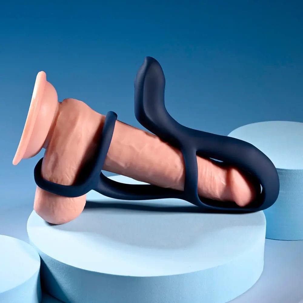 Zero Tolerance BIG TIME - Navy  USB Rechargeable Vibrating Penis Sleeve with Wireless Remote Zero Tolerance Discreet Intimate Essentials.