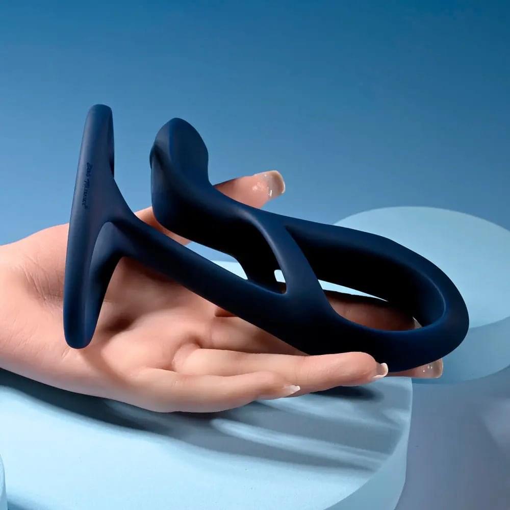 Zero Tolerance BIG TIME - Navy  USB Rechargeable Vibrating Penis Sleeve with Wireless Remote Zero Tolerance Discreet Intimate Essentials.