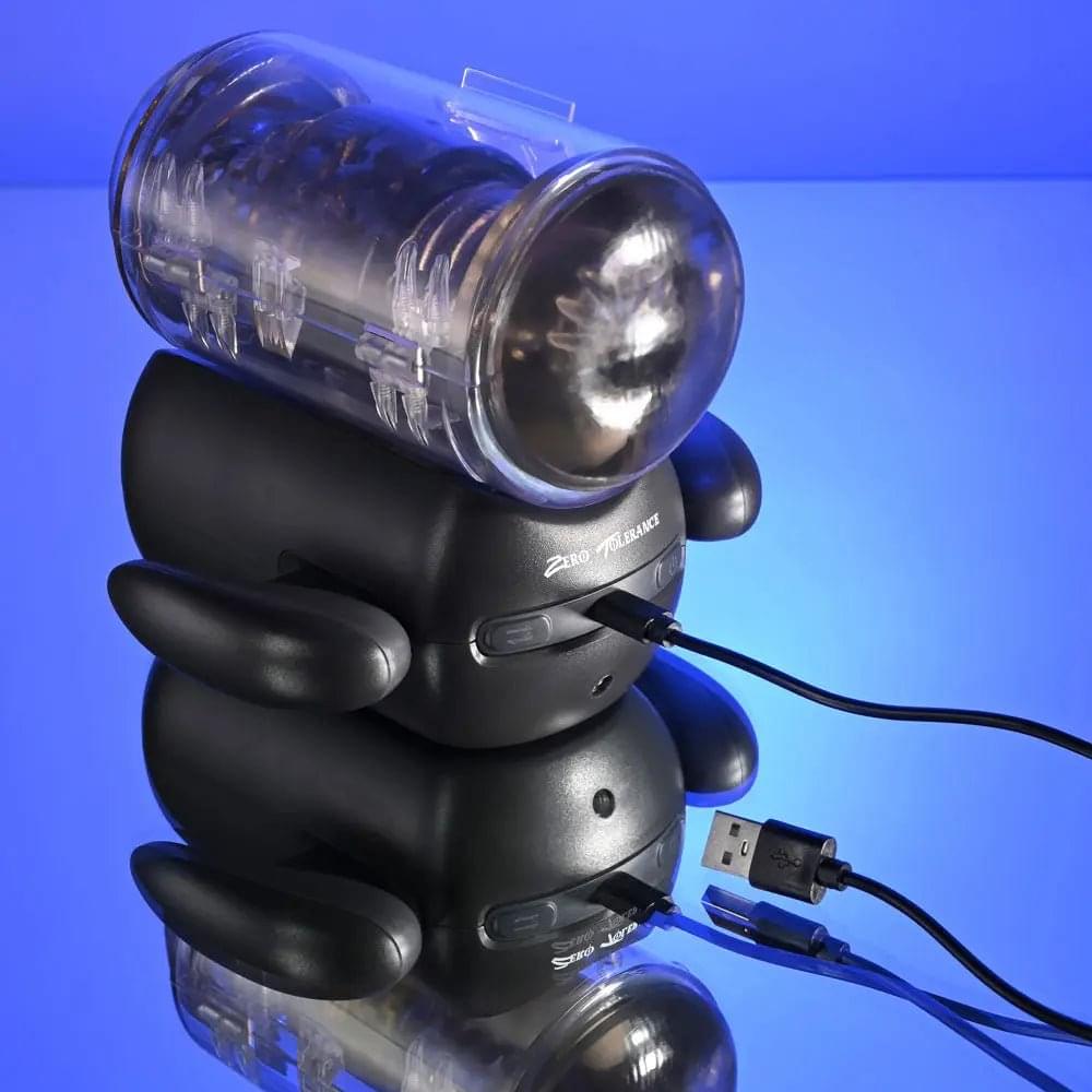 Zero Tolerance HOLD ME TIGHT -  USB Rechargeable Vibrating Auto Stroker with Phone Holder Zero Tolerance Discreet Intimate Essentials.