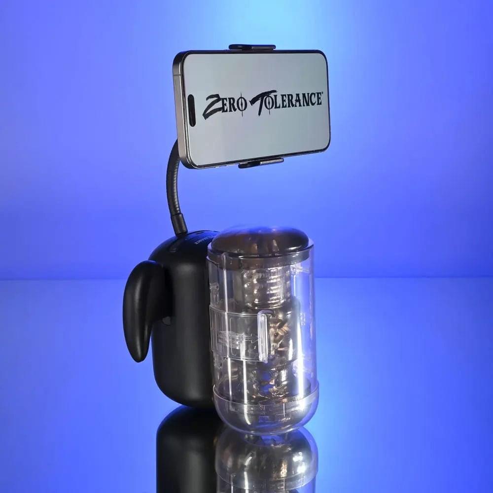 Zero Tolerance HOLD ME TIGHT -  USB Rechargeable Vibrating Auto Stroker with Phone Holder Zero Tolerance Discreet Intimate Essentials.