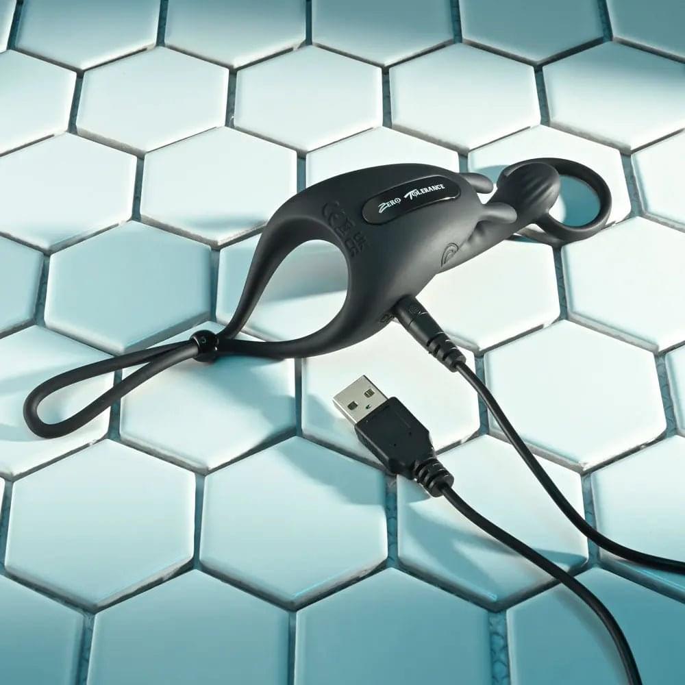 Zero Tolerance SADDLE UP -  USB Rechargeable Vibrating Cock & Ball Rings Zero Tolerance Discreet Intimate Essentials.