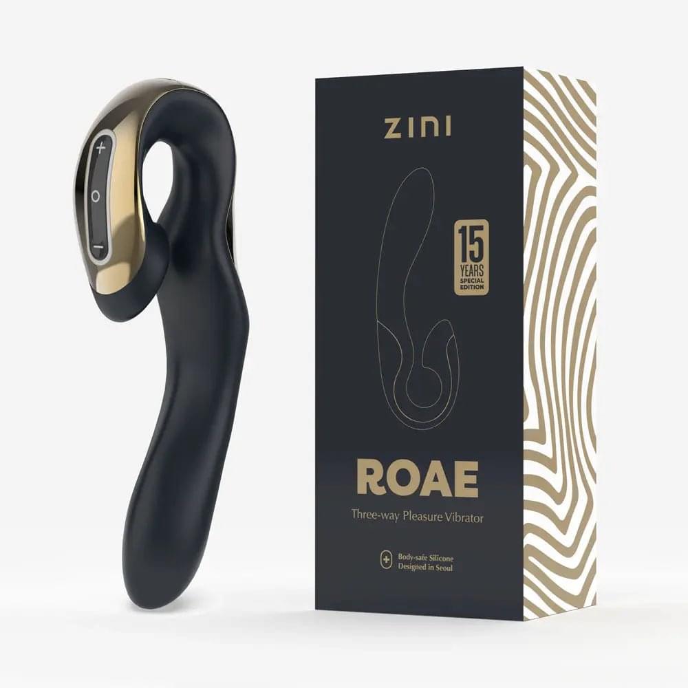 Zini Roae Special Edition - /Gold - /Gold 19.5 cm USB Rechargeable Vibrator Zini Discreet Intimate Essentials.