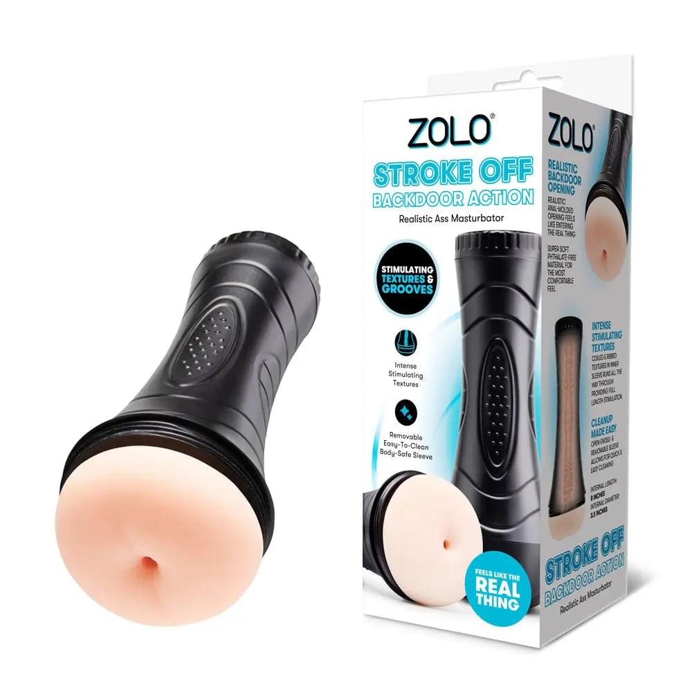 Zolo STROKE OFF Backdoor Action -  Anal Stroker Zolo Discreet Intimate Essentials.