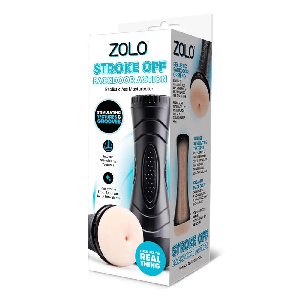 Zolo STROKE OFF Backdoor Action -  Anal Stroker Zolo Discreet Intimate Essentials.