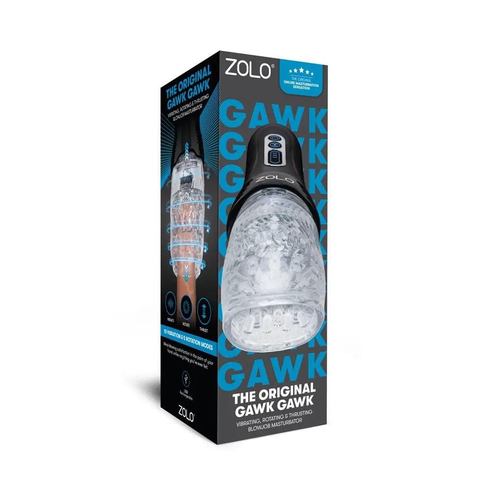 Zolo The Original Gawk Gawk -  USB Rechargeable Vibrating, Rotating & Thrusting Masturbator Zolo Discreet Intimate Essentials.