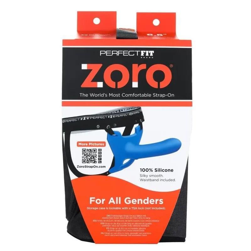 Zoro Strap-On 6.5in Blue PerfectFit Discreet Intimate Essentials.